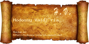 Hodossy Valéria névjegykártya